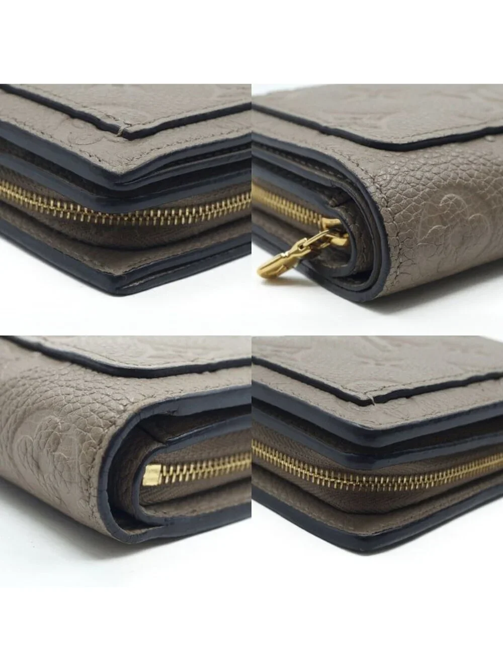 Louis Vuitton Portefeuille Clair Monogram Coin Purse Beige Gold Bifold Wallet